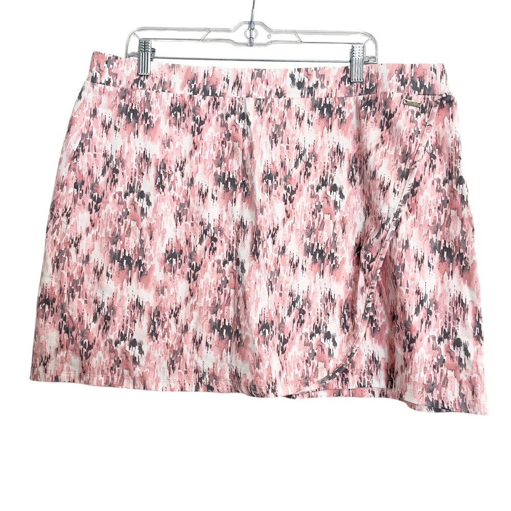 Jones New York Skort Pull On Golf Athletic Pink‎ Print Skirt XL Active Vacation